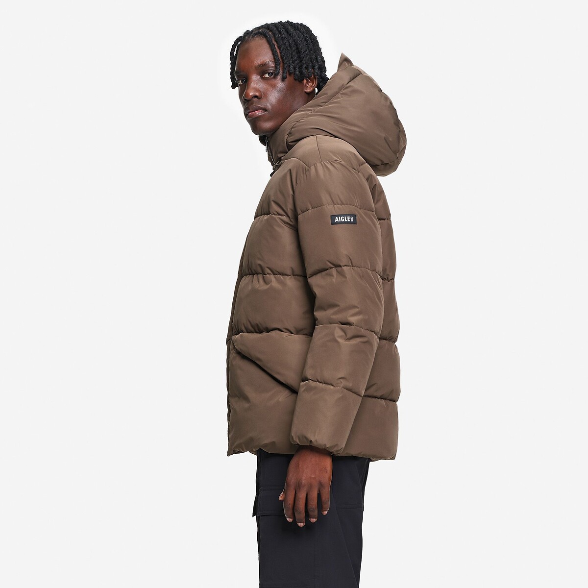 Chaqueta acolchada muy cálida y repelente al agua beige oscuro, AIGLE