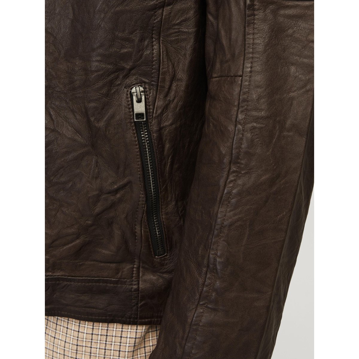 Veste En Cuir brown stone, JACK & JONES