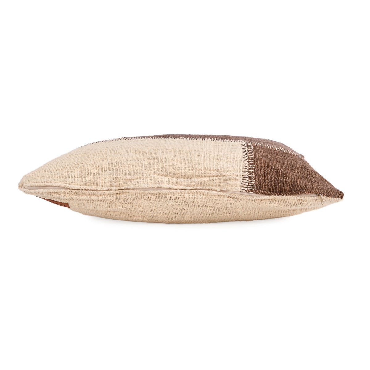 Housse de coussin en coton COCOA PATCHWORK brun naturel, BAZAR BIZAR