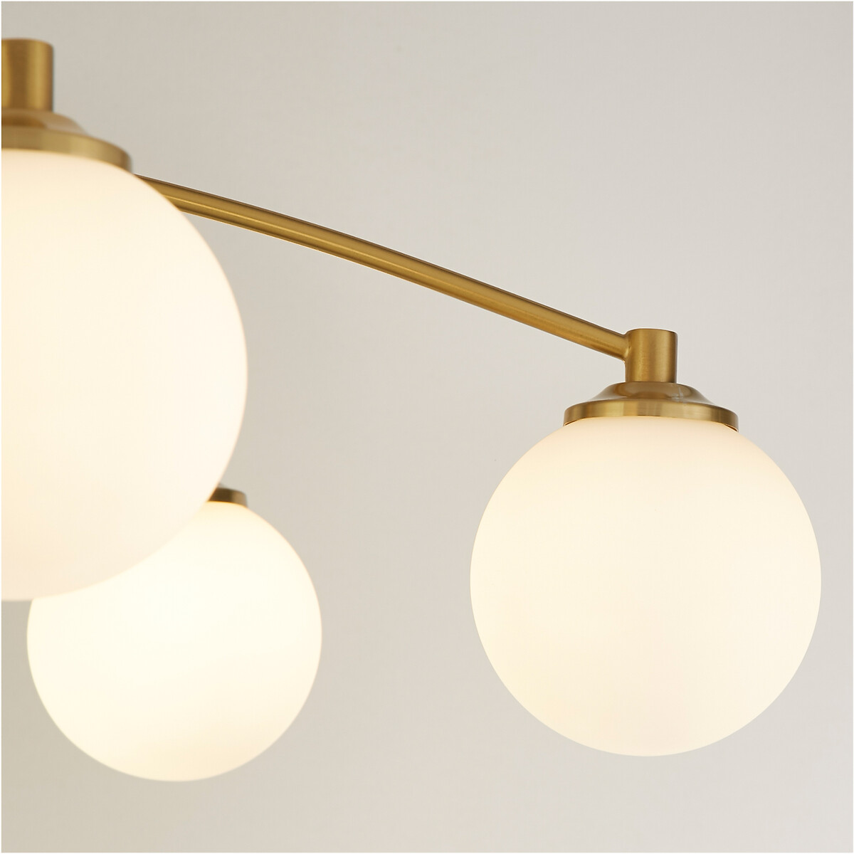 Kolding 6-Light Opal and Brass Semi-Flush Ceiling Light white, SO'HOME