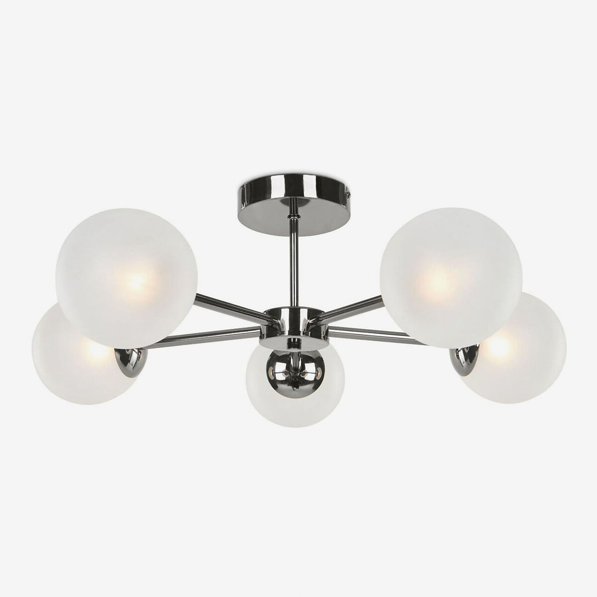 MADE.COM Globe 5-Light Semi-Flush Ceiling Light in Chrome chrome, MADE