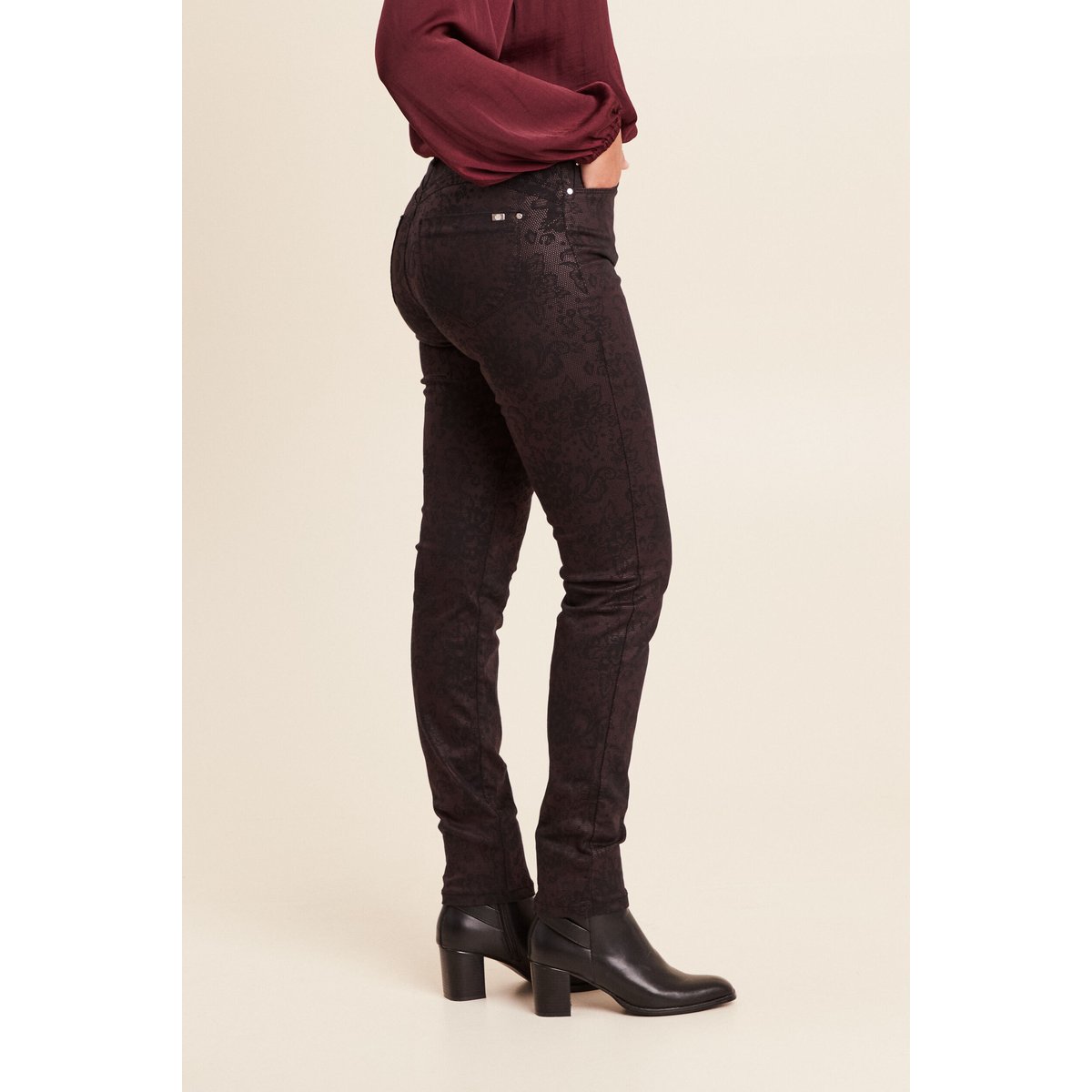Pantalon magique L'Unique coupe ajustée bordeaux, BREAL