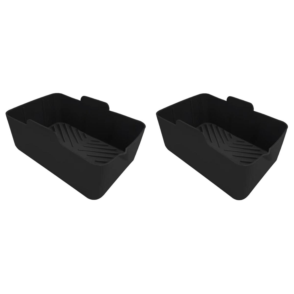 Set of 2 Rectangular Solid Air Fryer Trays black, TOWER