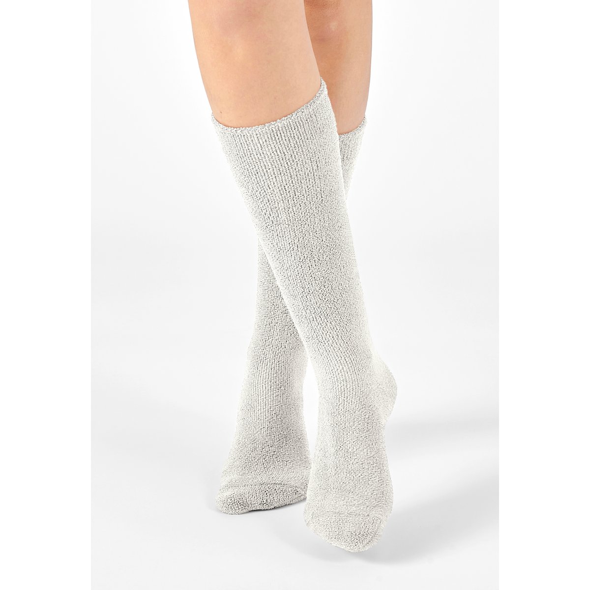 Mi-bas jersey maille bouclette Thermolactyl blanc ecru, DAMART