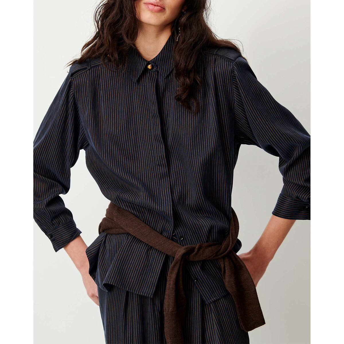 Ginnie Striped Long Sleeve Shirt navy, SESSUN
