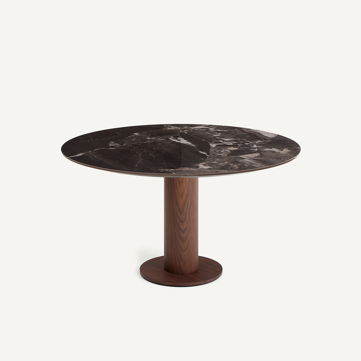 Tampo de mesa redondo extensível em cerâmica, diâmetro 135 a 180 cm, EXTENDO cerâmica mármore antracite, AM.PM