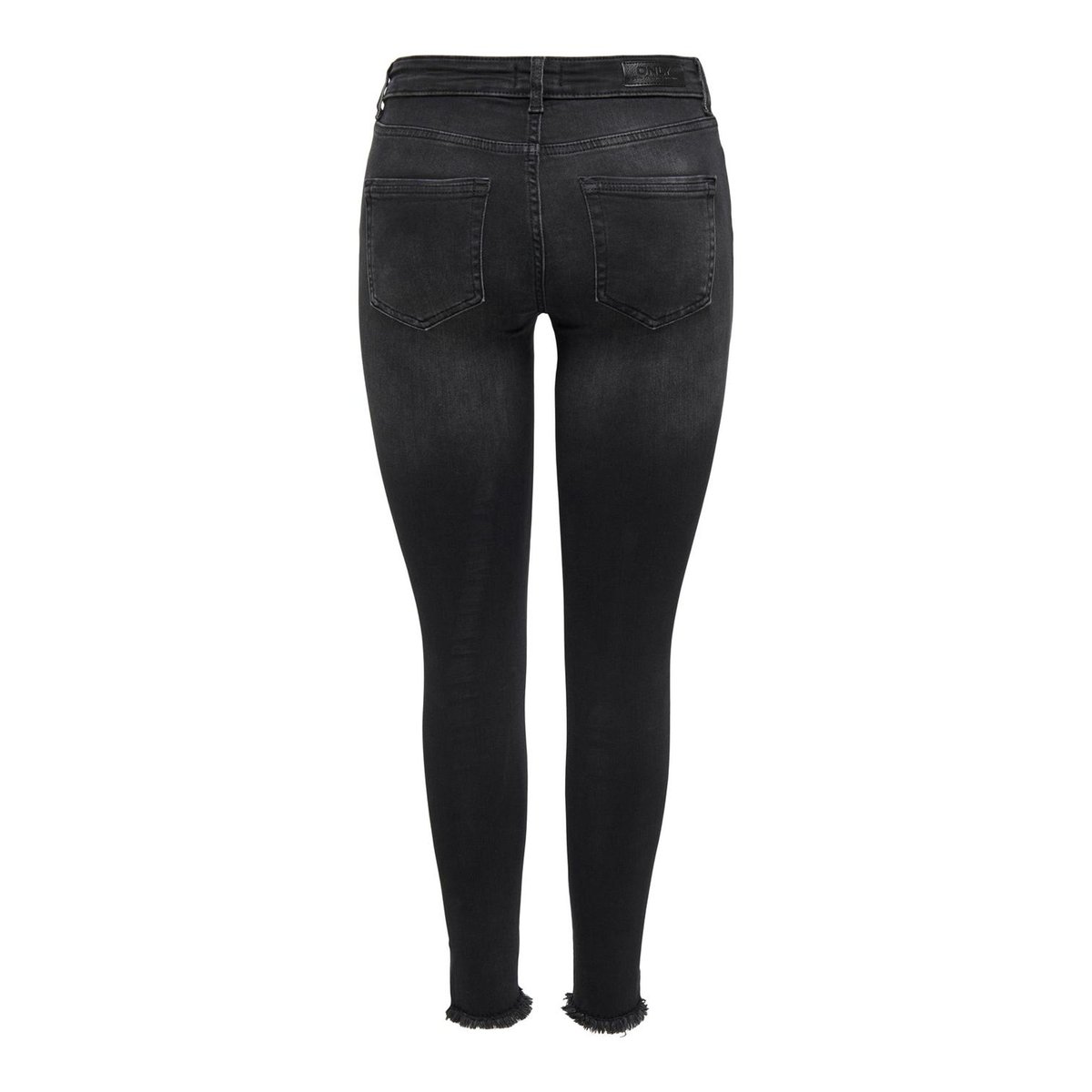 Jean skinny, bas frangé black denim, ONLY