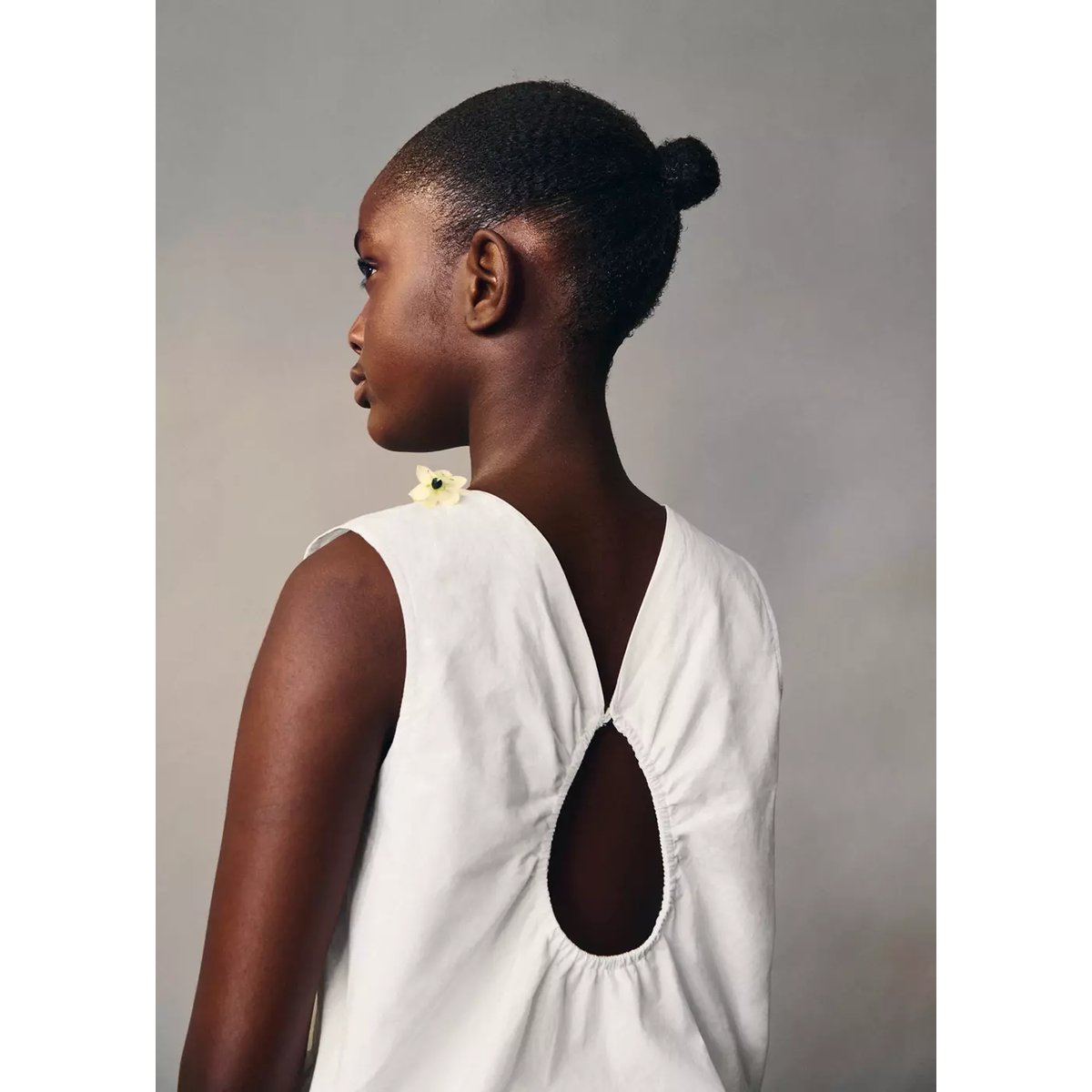 Blouse en coton ouverture au dos blanc, MANGO KIDS