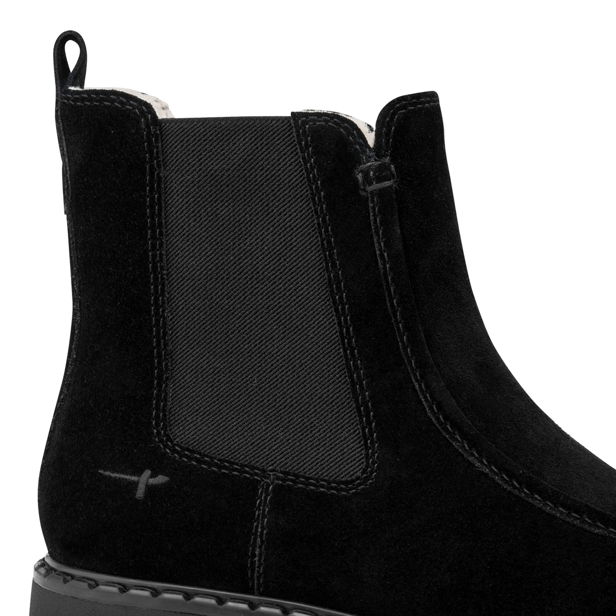 Bottine en cuir noir, TAMARIS