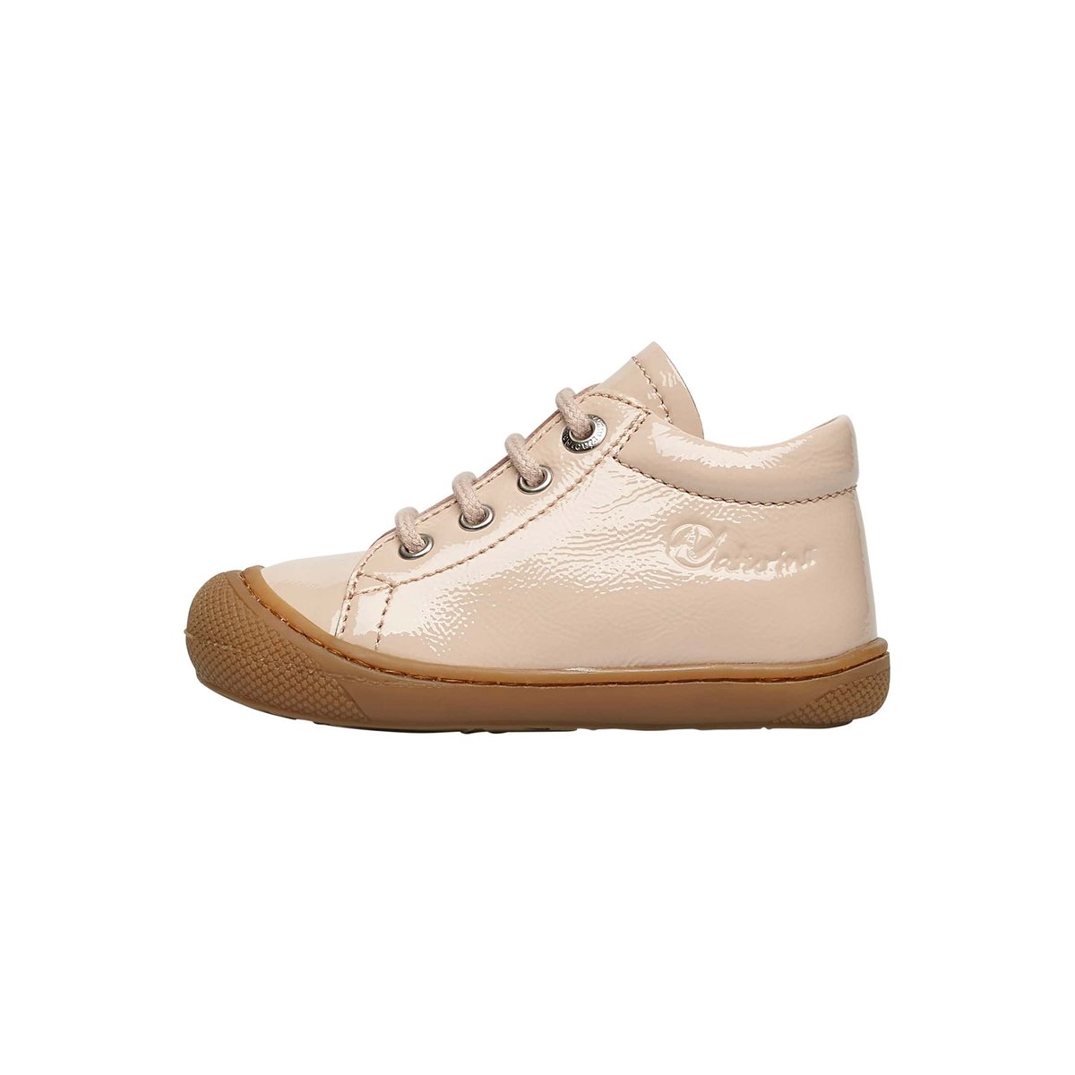 Chaussures premiers pas en cuir verni COCOON platine, NATURINO