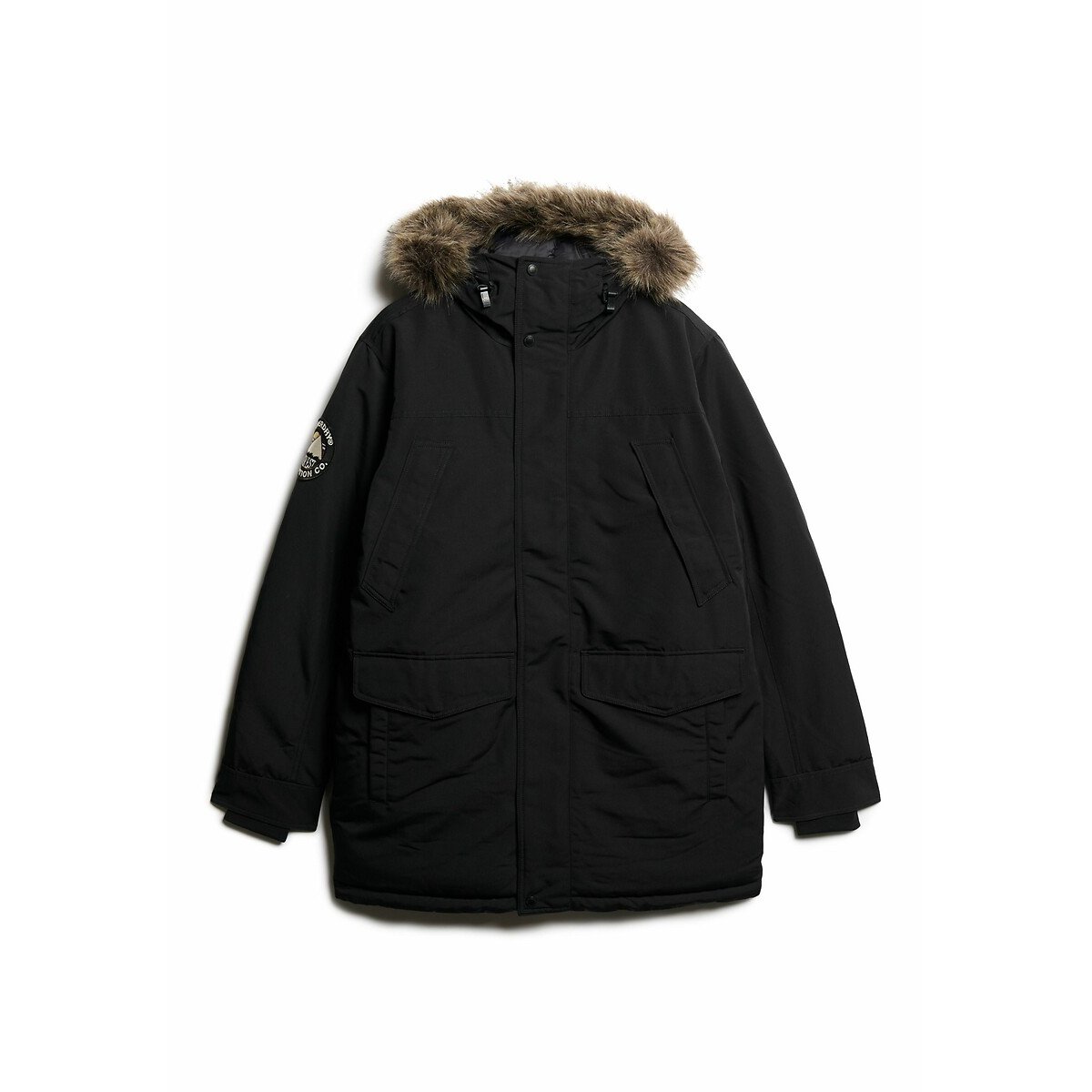 Faux Fur Hood Parka black, SUPERDRY