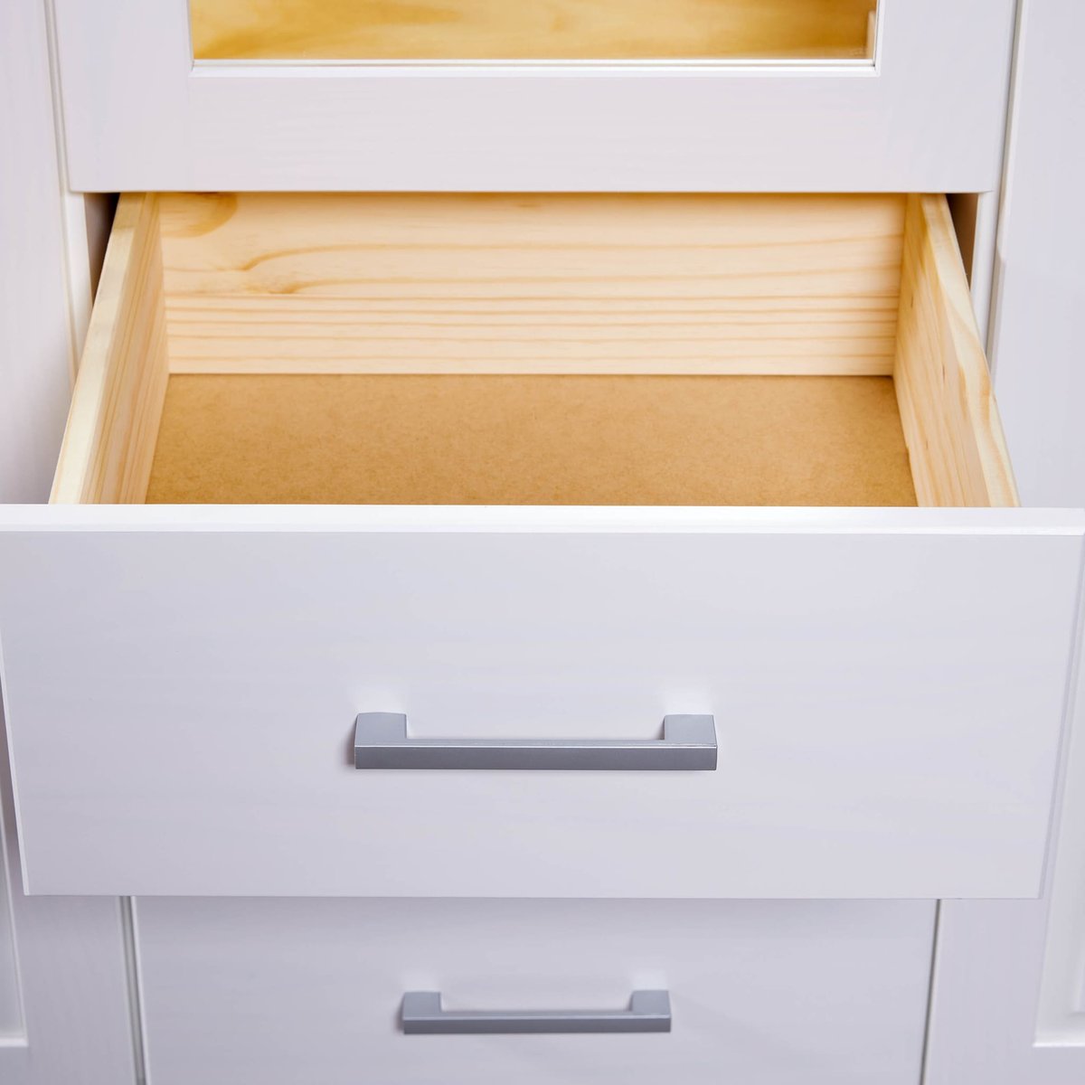 Armoire 3 portes 3 tiroirs avec miroir blanc, TERRE DE NUIT
