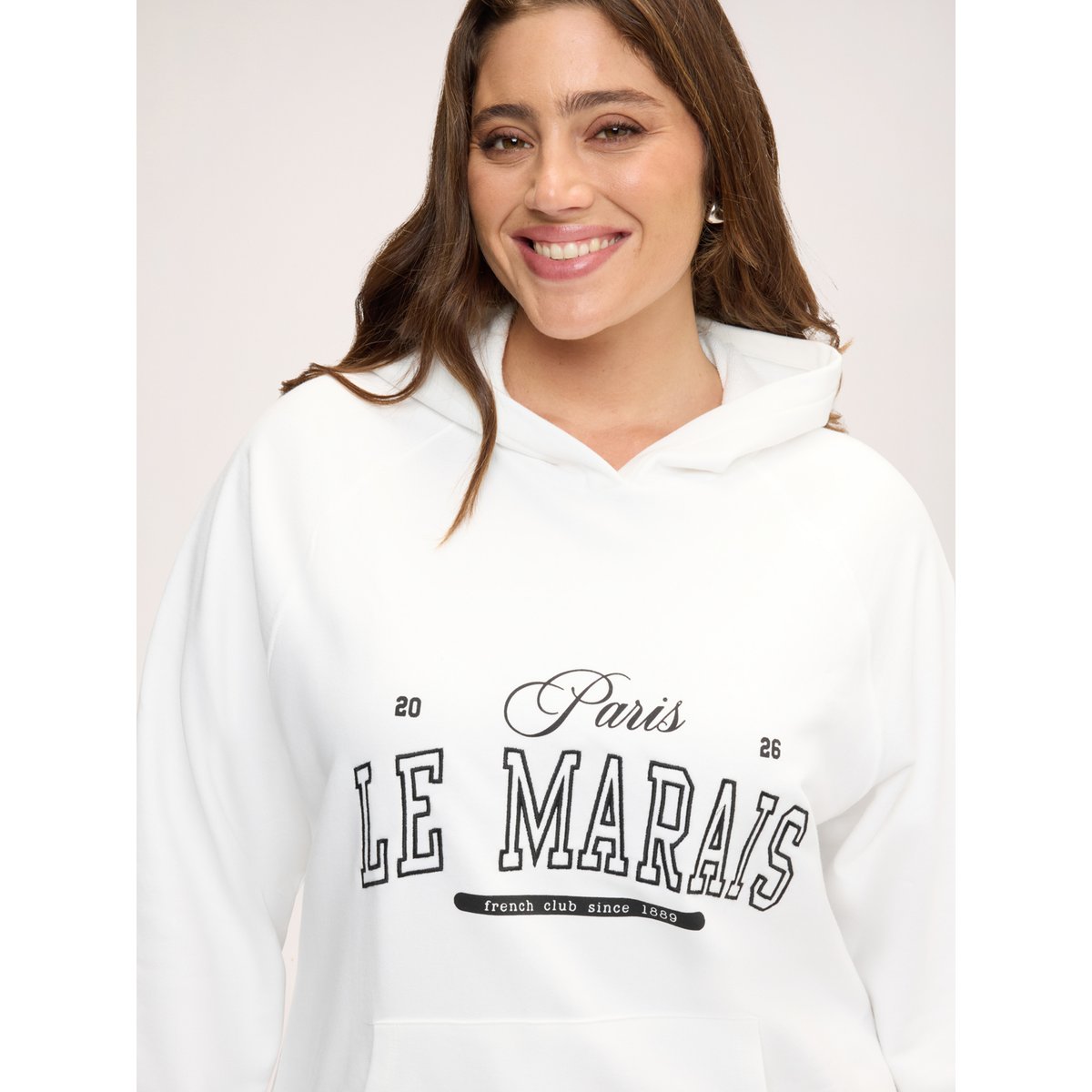 Sweat à capuche blanc, FIORELLA RUBINO