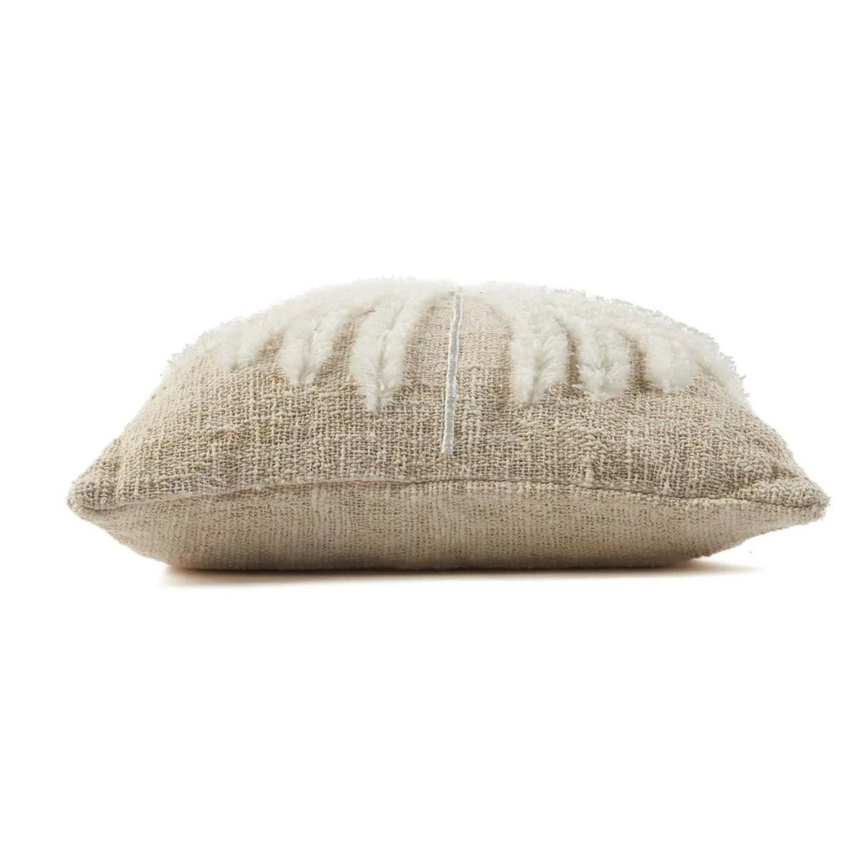 Housse de coussin en coton ISLA PALM blanc beige, BAZAR BIZAR