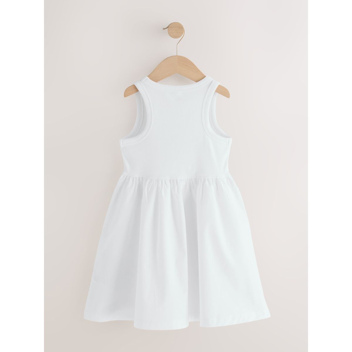 Robe sans manches en jersey tissé mélangé blanc, NEXT