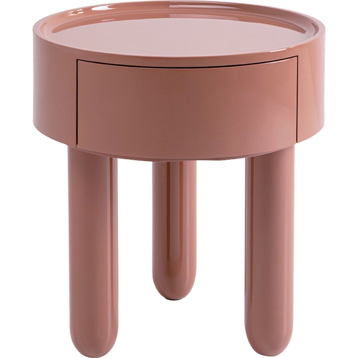 Table d'appoint ronde avec tiroir, LOLLY marron, KARE DESIGN