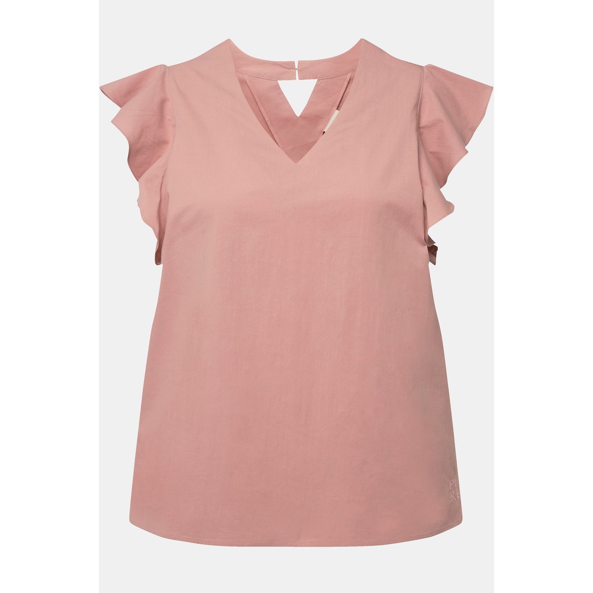 Blouse à encolure en V et découpe dans le rose, ULLA POPKEN