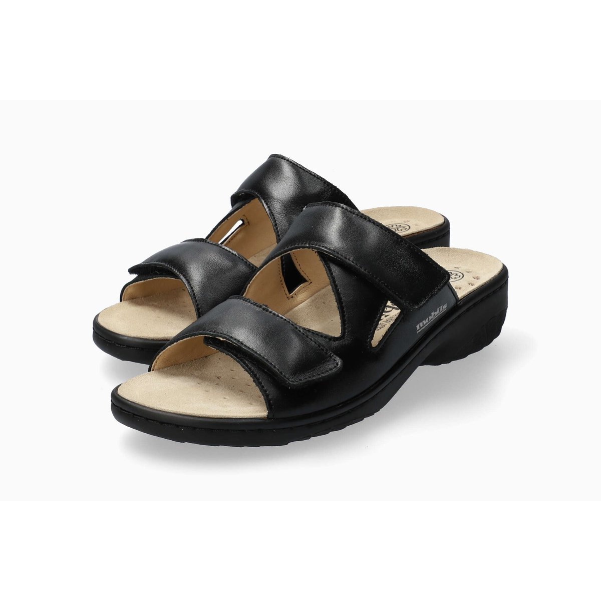 Sandales en cuir GEVA noir 5134, MEPHISTO