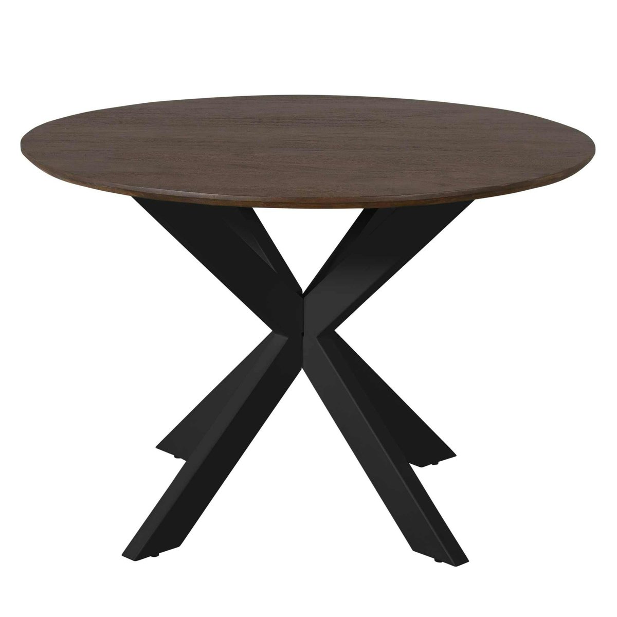 Table ronde 4 personnes bois/métal CORTINA marron / noir, PIER IMPORT