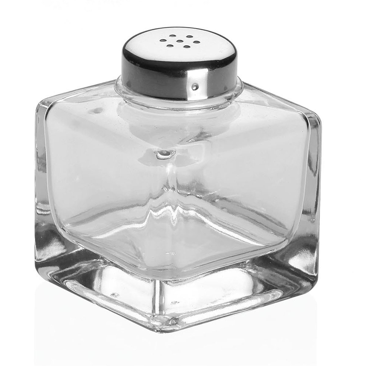 Set Salière et poivrière verre et métal chromé transparent, WADIGA