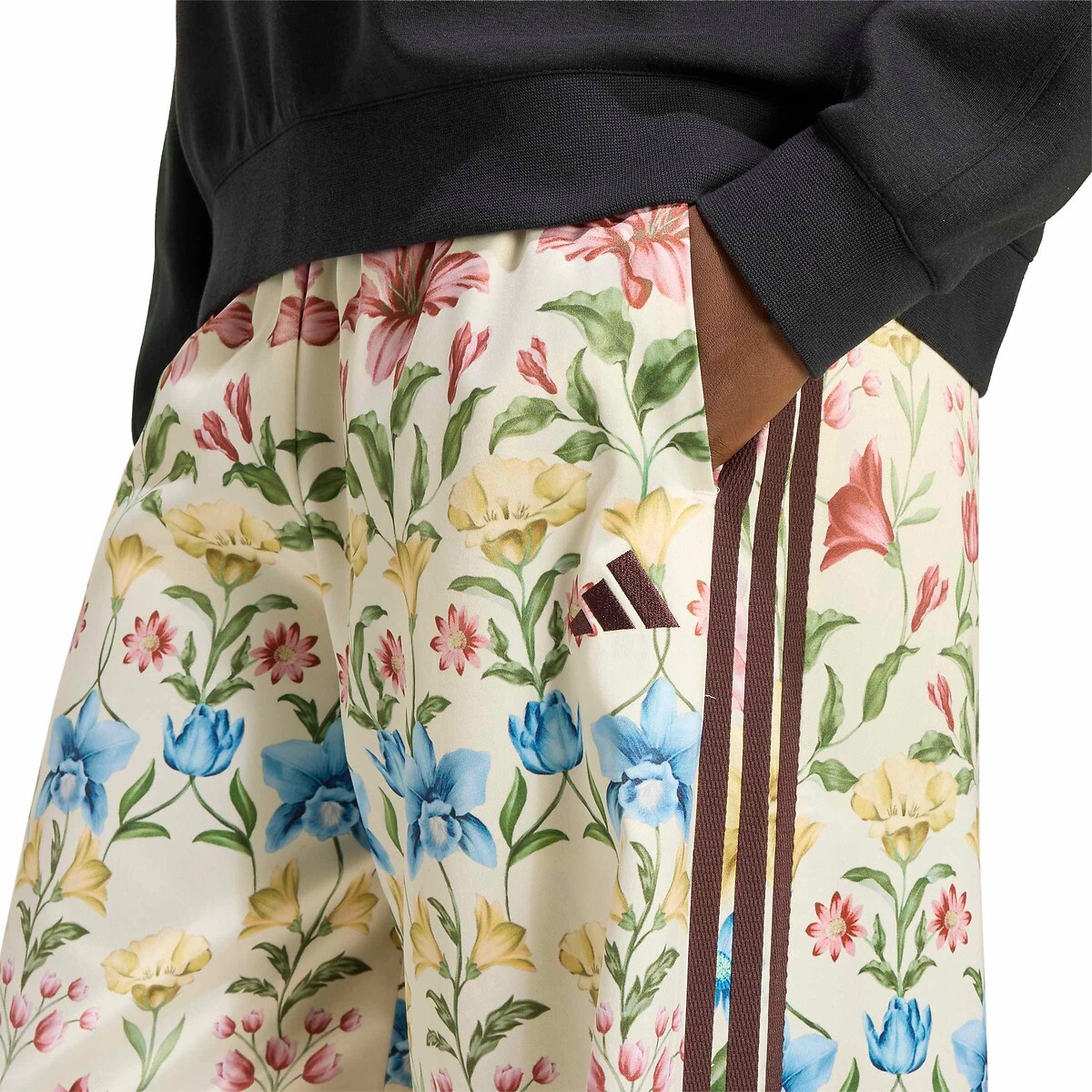 Pantalon large imprimé FARM RIO beige/imprimé fleurs, ADIDAS SPORTSWEAR