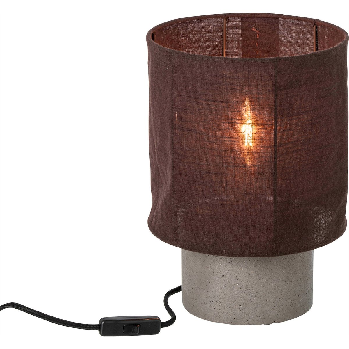 Lampe de table en ciment marron et ciment gris, RECOLLECTION