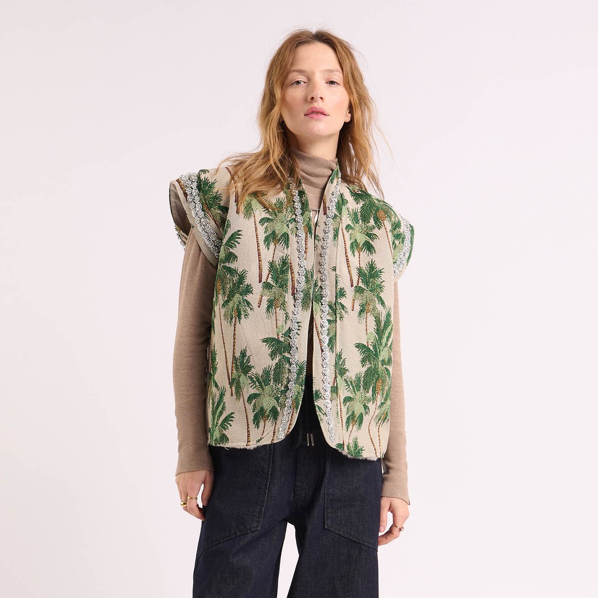 Veste sans manches à motifs LUCILLE vert, WILD