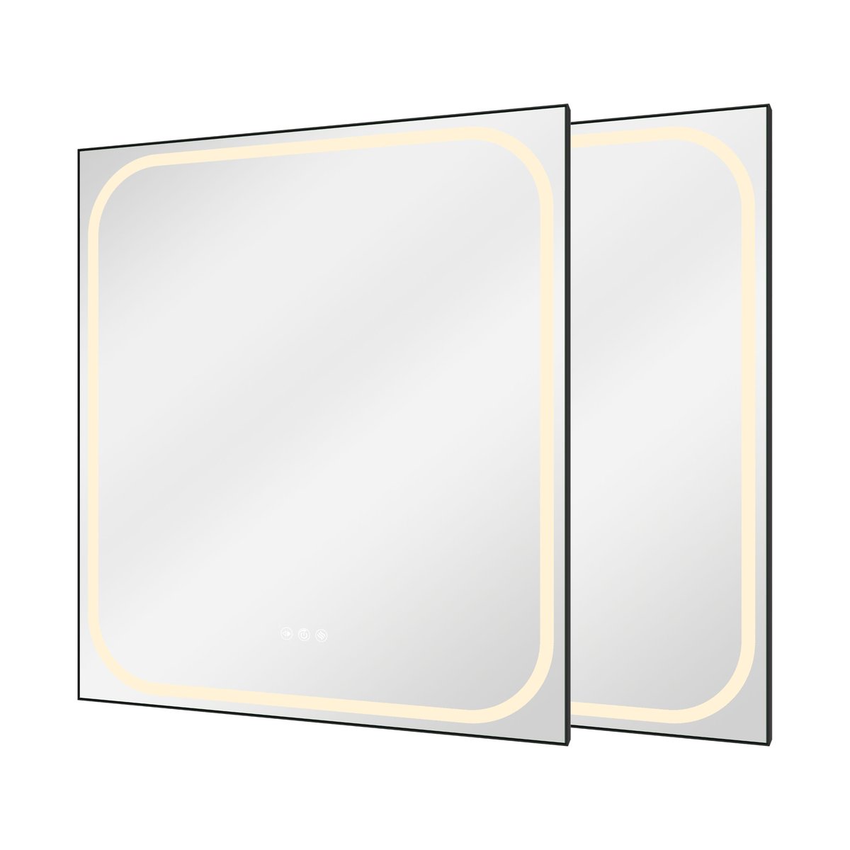 Lot de 2 miroirs lumineux LED anti-buée, REMIX noir, SENSEA