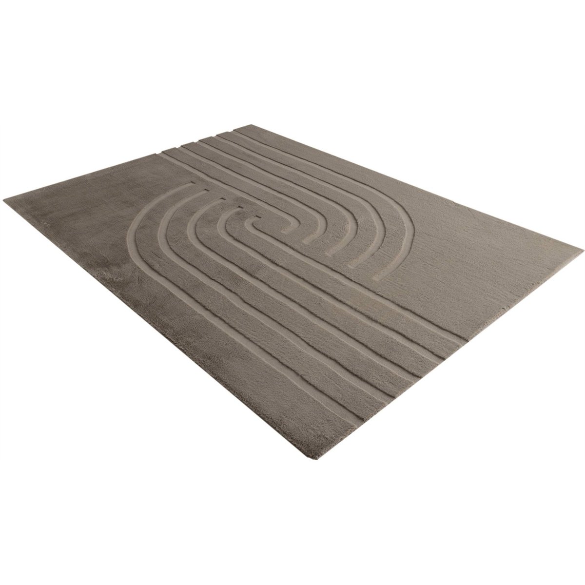 Tapis rectangulaire à motif géométrique taupe gris clair nuancé beige, ARTE ESPINA