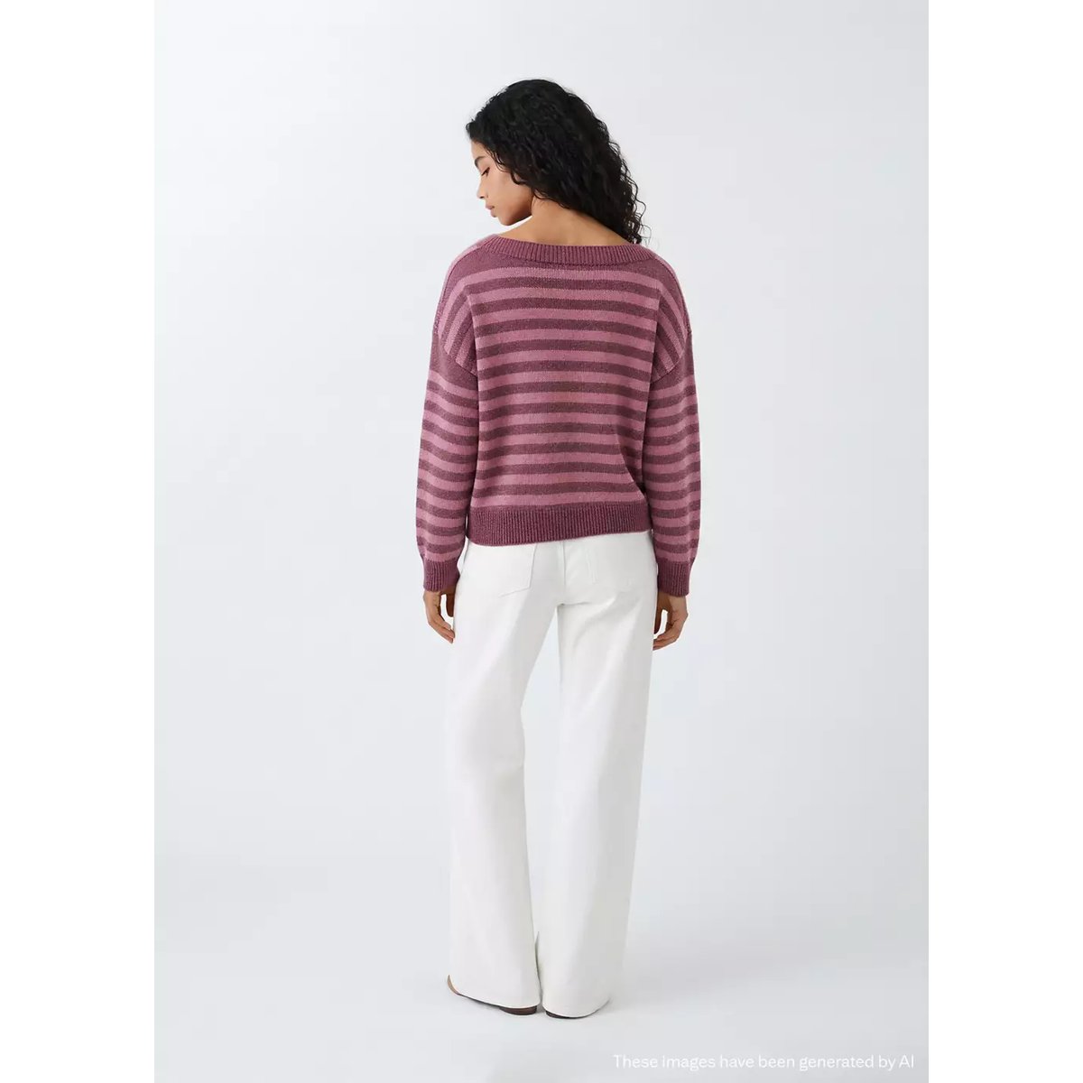 Pull-over à rayures fil textile rose, MANGO TEEN