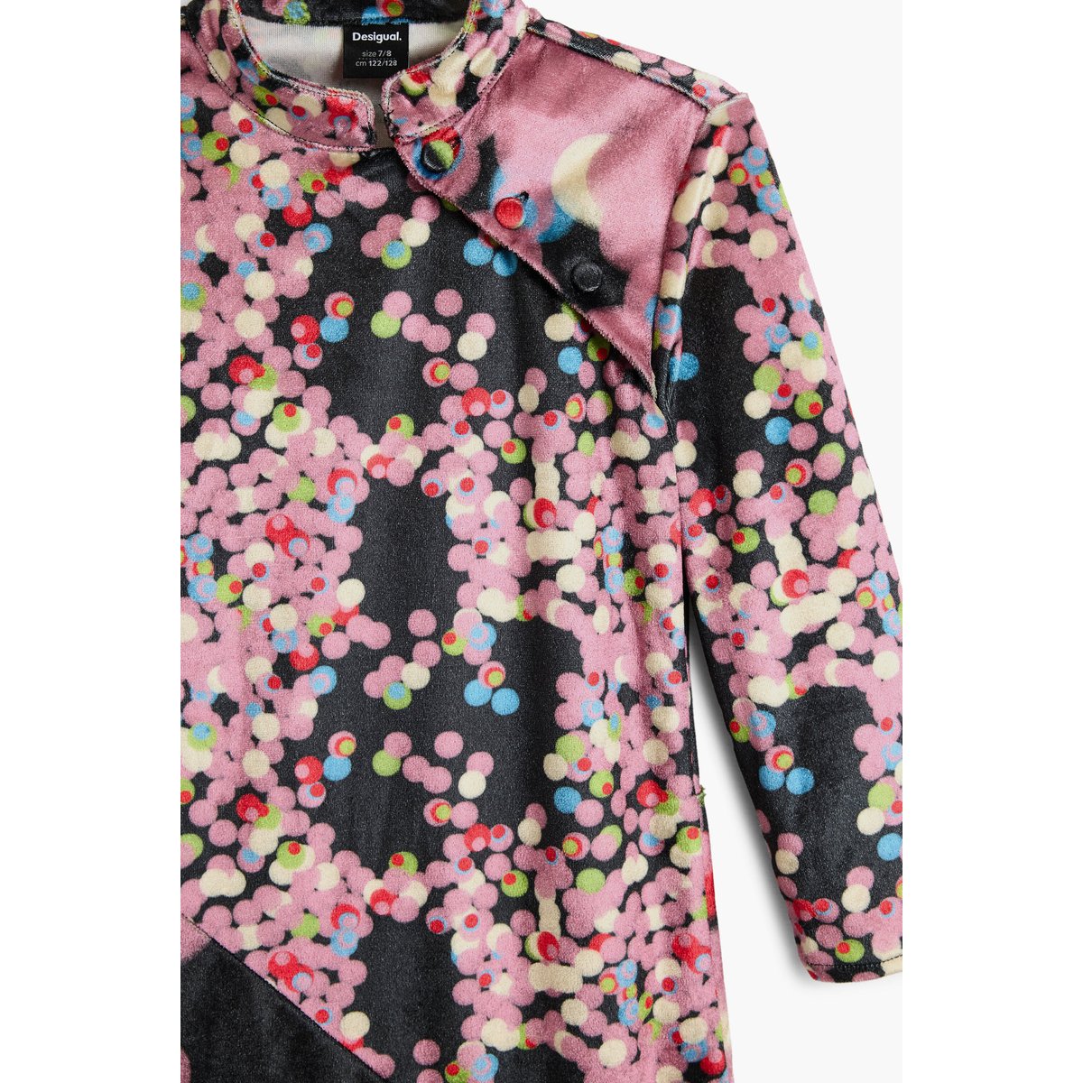Robe imprimée à manches longues noir, DESIGUAL