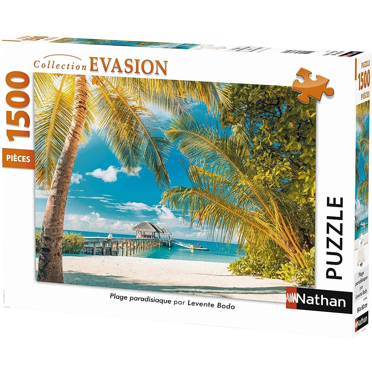 Nathan - Puzzle Plage Paradisiaque - 1500 Pièces couleur unique, NATHAN