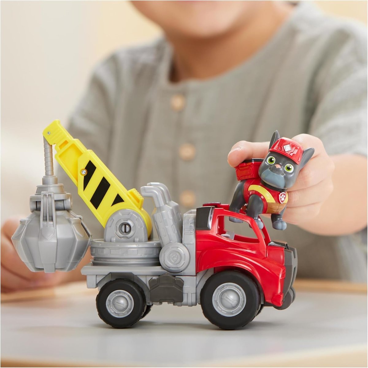 Rubble & Crew - Véhicule de construction de grue avec figurine Charger multicolore, SPIN MASTER