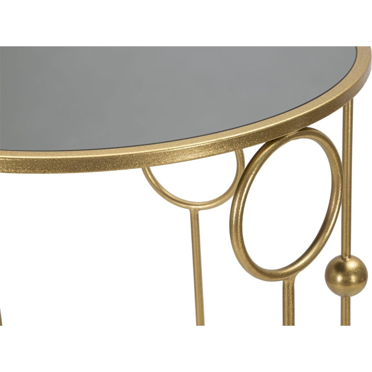 Lot de 2 tables plateau miroir GLAM doré et miroir fumé, RECOLLECTION