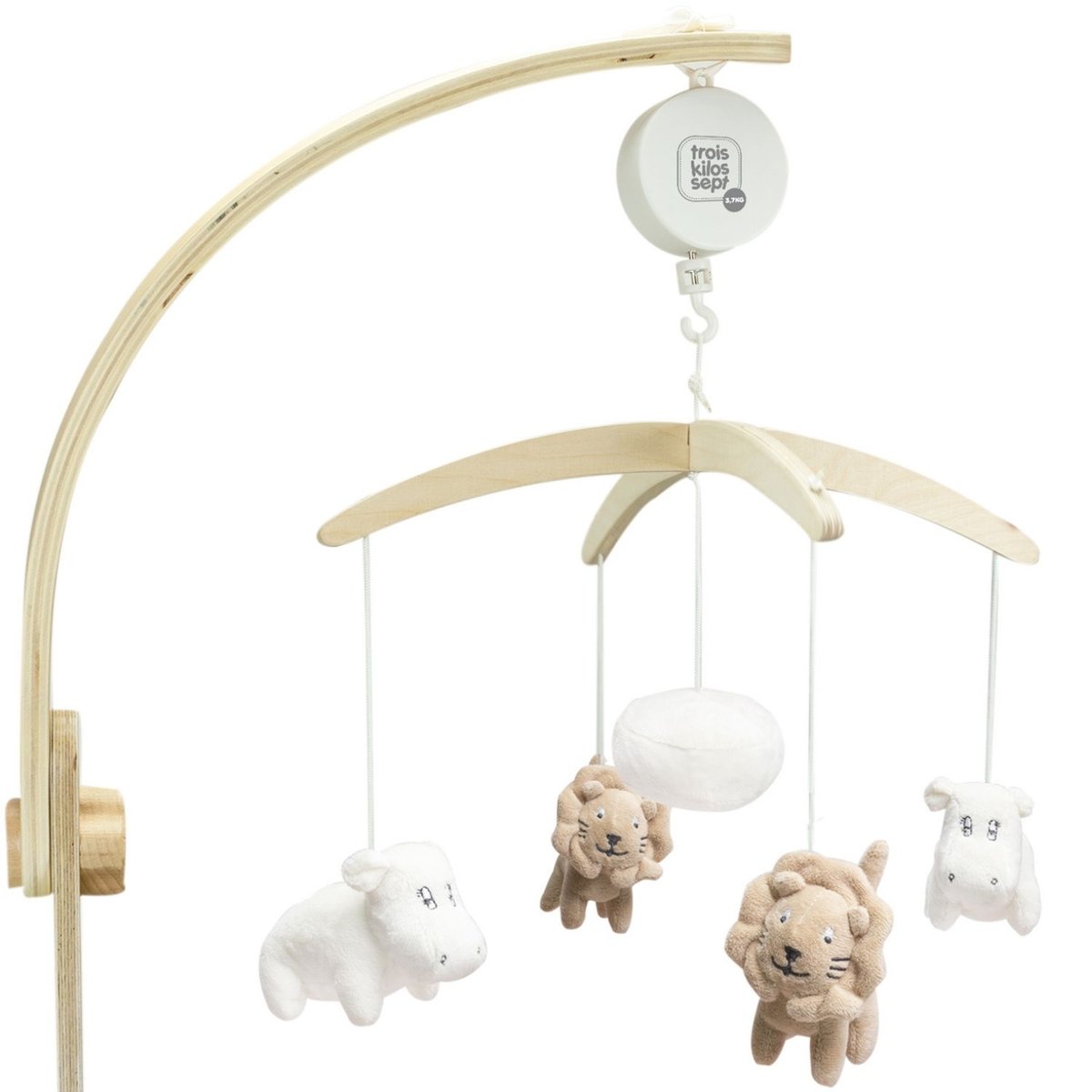 Mobile musical blanc, beige, TROIS KILOS SEPT