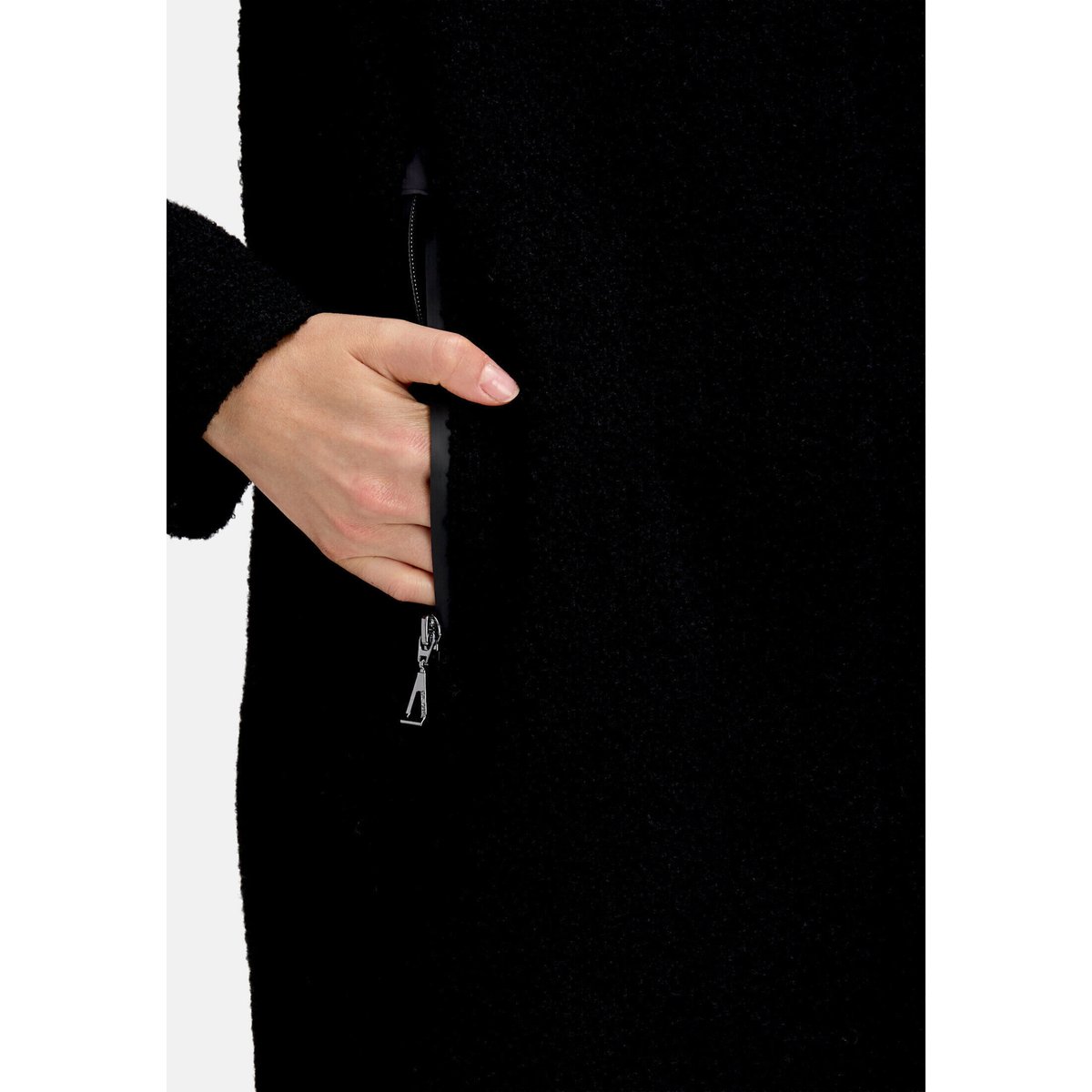 Veste en laine à capuche noir, GIL BRET