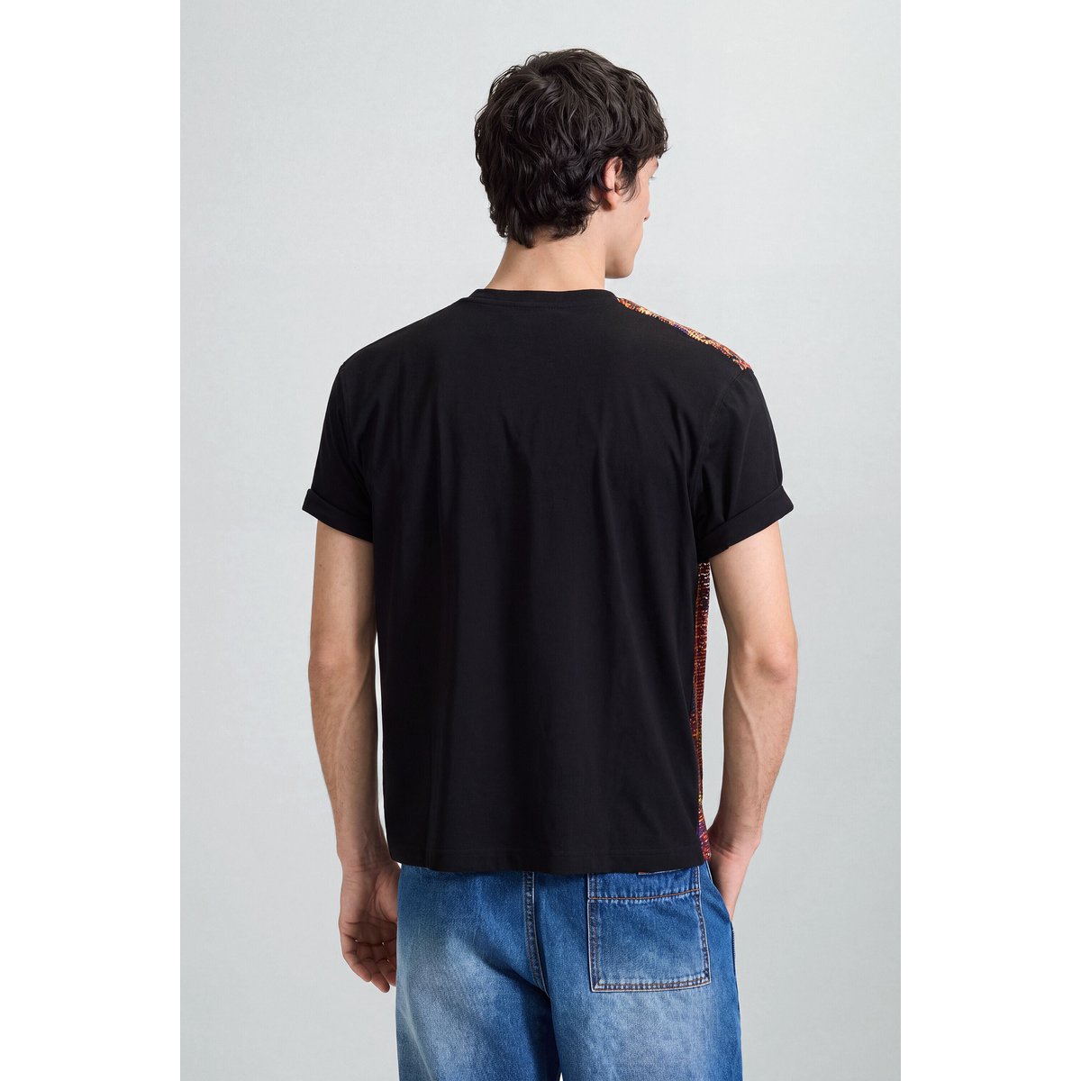T-shirt à manches courtes imprimé noir, DESIGUAL