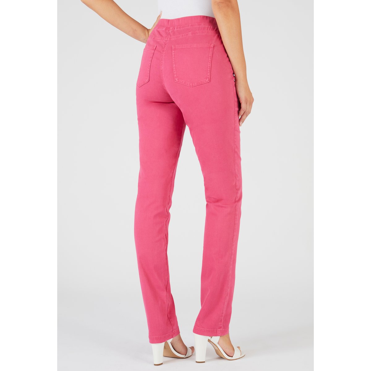 Pantalon gabardine extensible rose framboise, DAMART