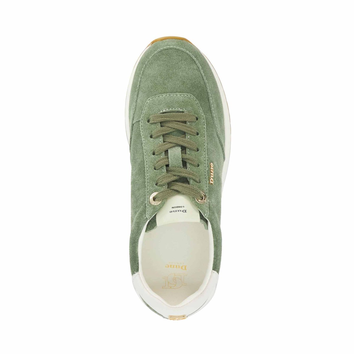 Baskets de course à lacets en daim - ETTAH sage suede, DUNE LONDON