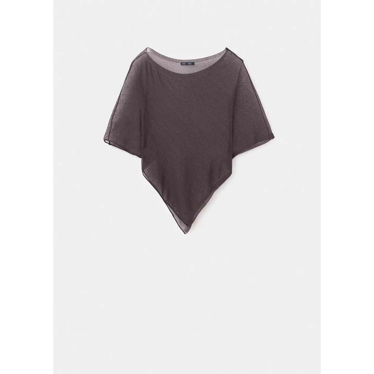 Cape asymétrique strass gris anthracite, MANGO