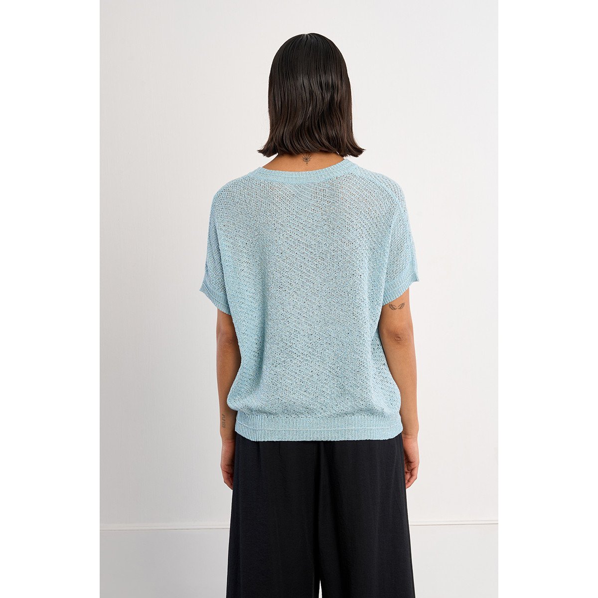 Maille à manches courtes light blue, LILI SIDONIO