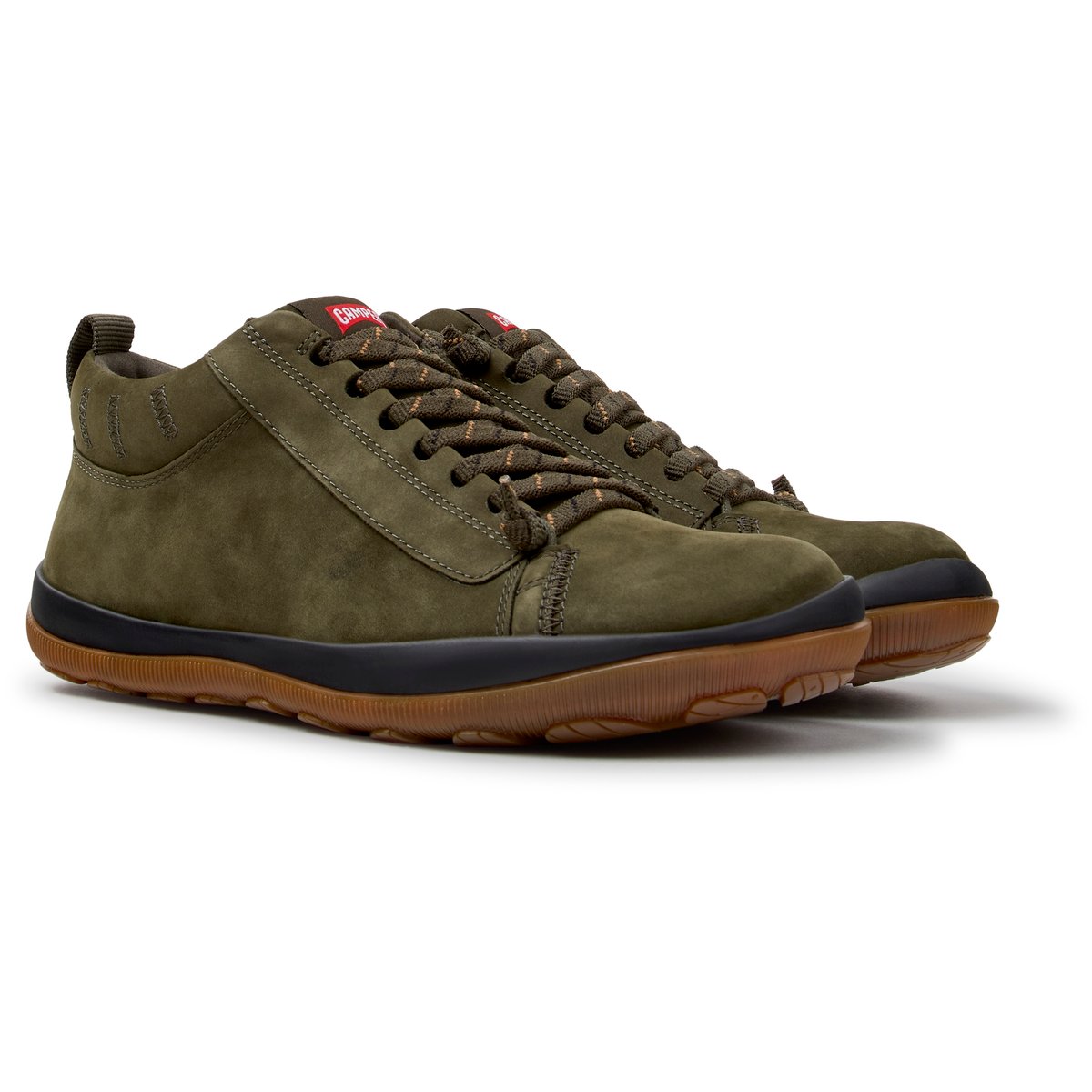 Baskets Peu Pista GM Nubuck Leather vert olive 050, CAMPER