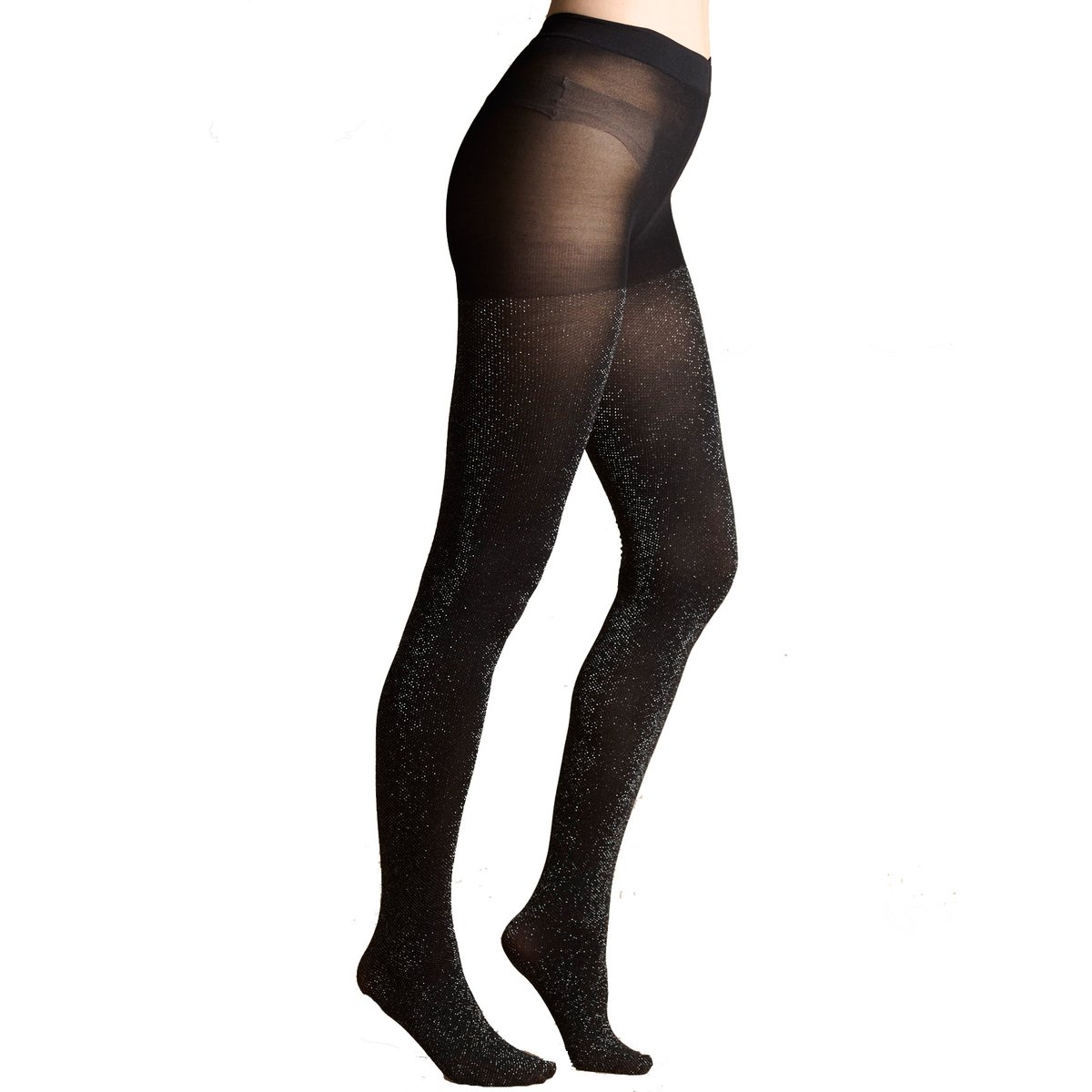 Lot 2 paires collants pailletés argentés noir, DAXON