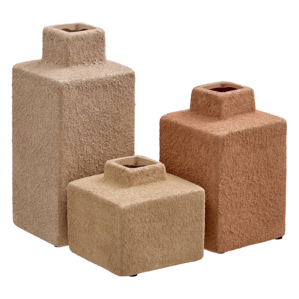Lot de 3 soliflores en terre cuite RICK multicolore, ATMOSPHERA