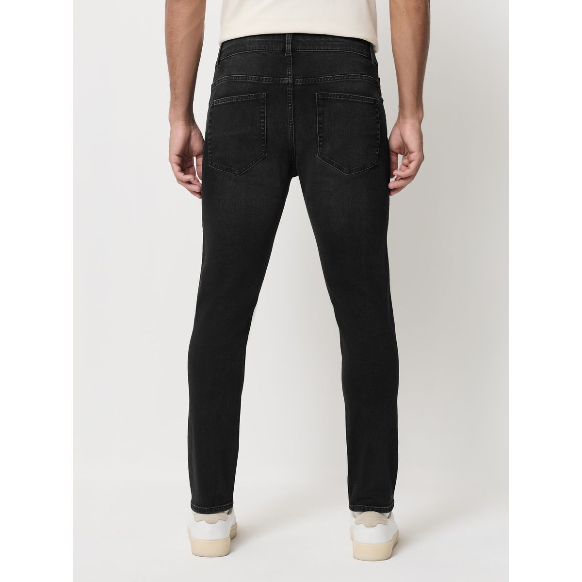 Jean stretch coupe skinny classique noir délavé, NEXT