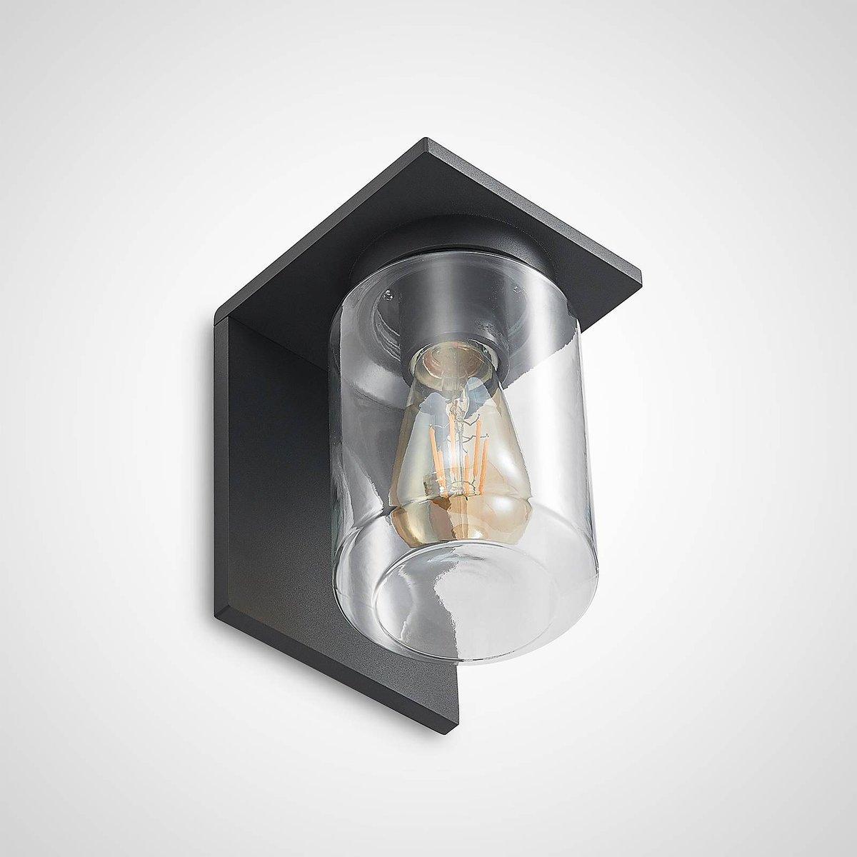 Applique extérieure en aluminium moderne gris foncé, transparent, LUCANDE