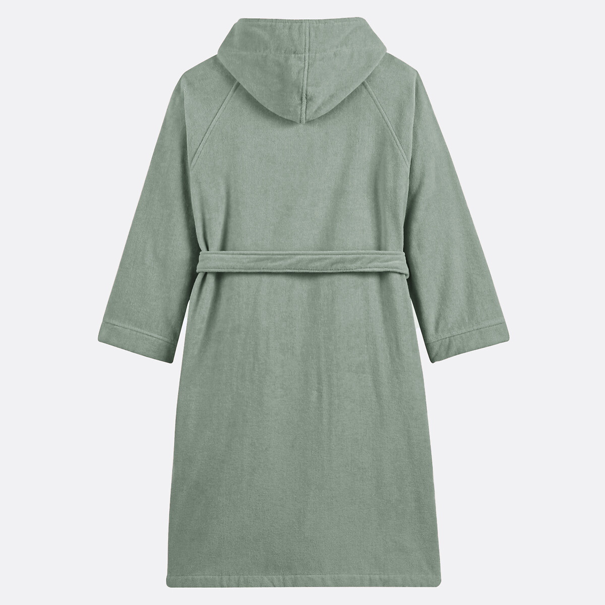 Trizie 450 G/m2 Velvet Terry Hooded Bathrobe sage green, LA REDOUTE INTERIEURS