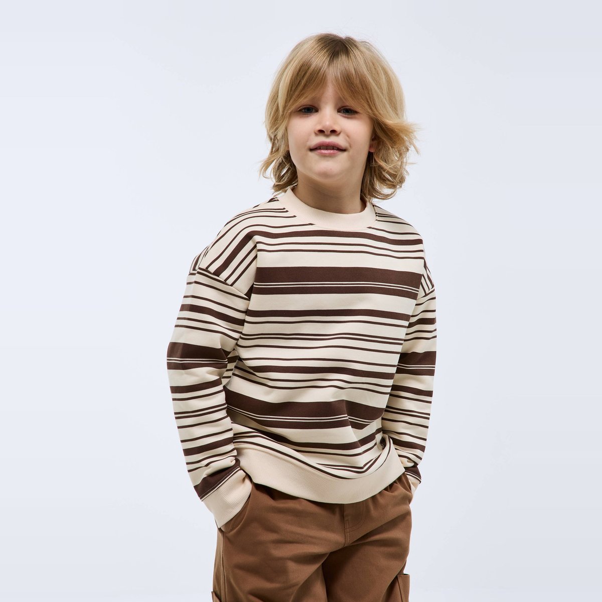 Sweat imprimé en coton BIO GOTS bison, MONOPRIX