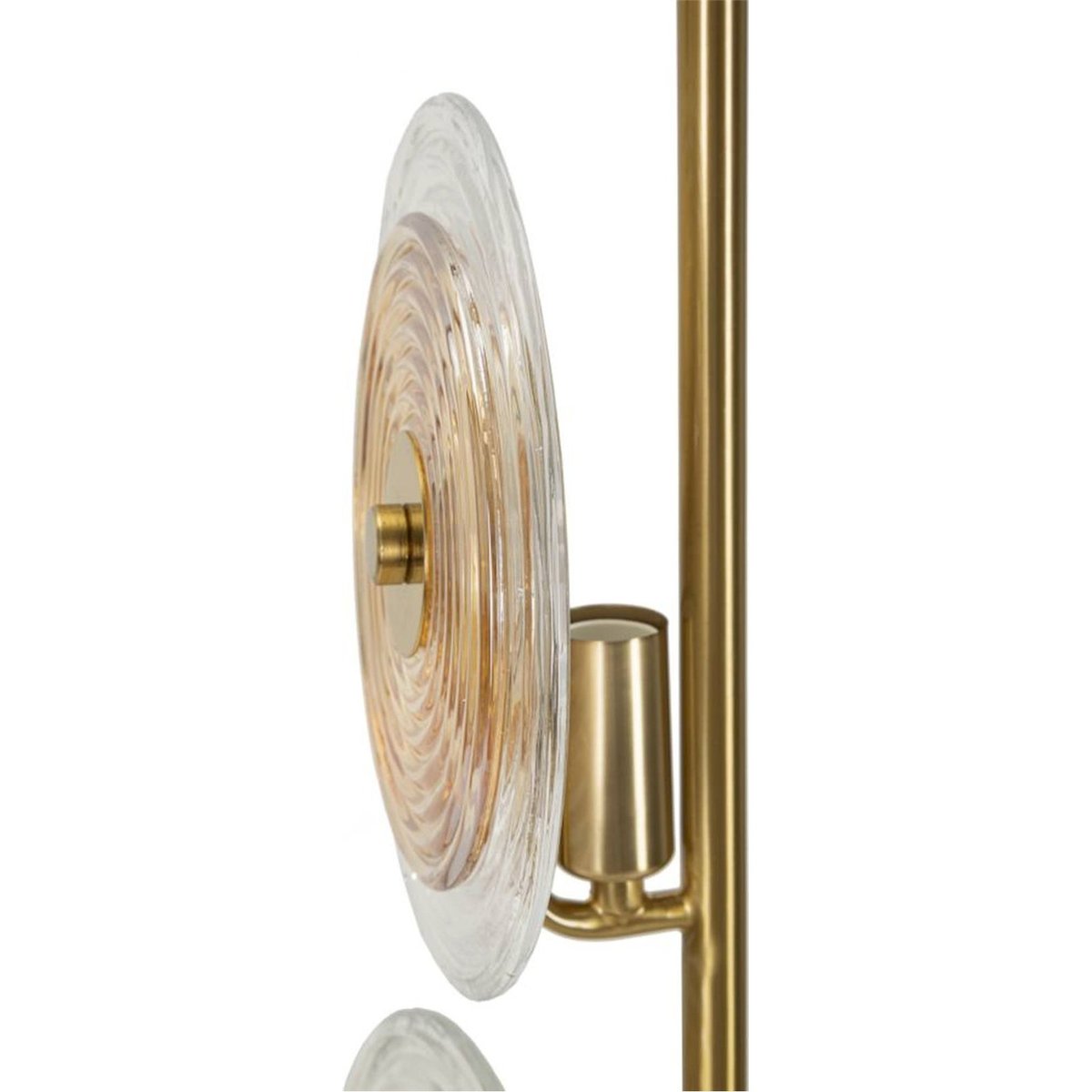 Lampe à poser en verre relief socle en fer doré, naturel et brun, RECOLLECTION