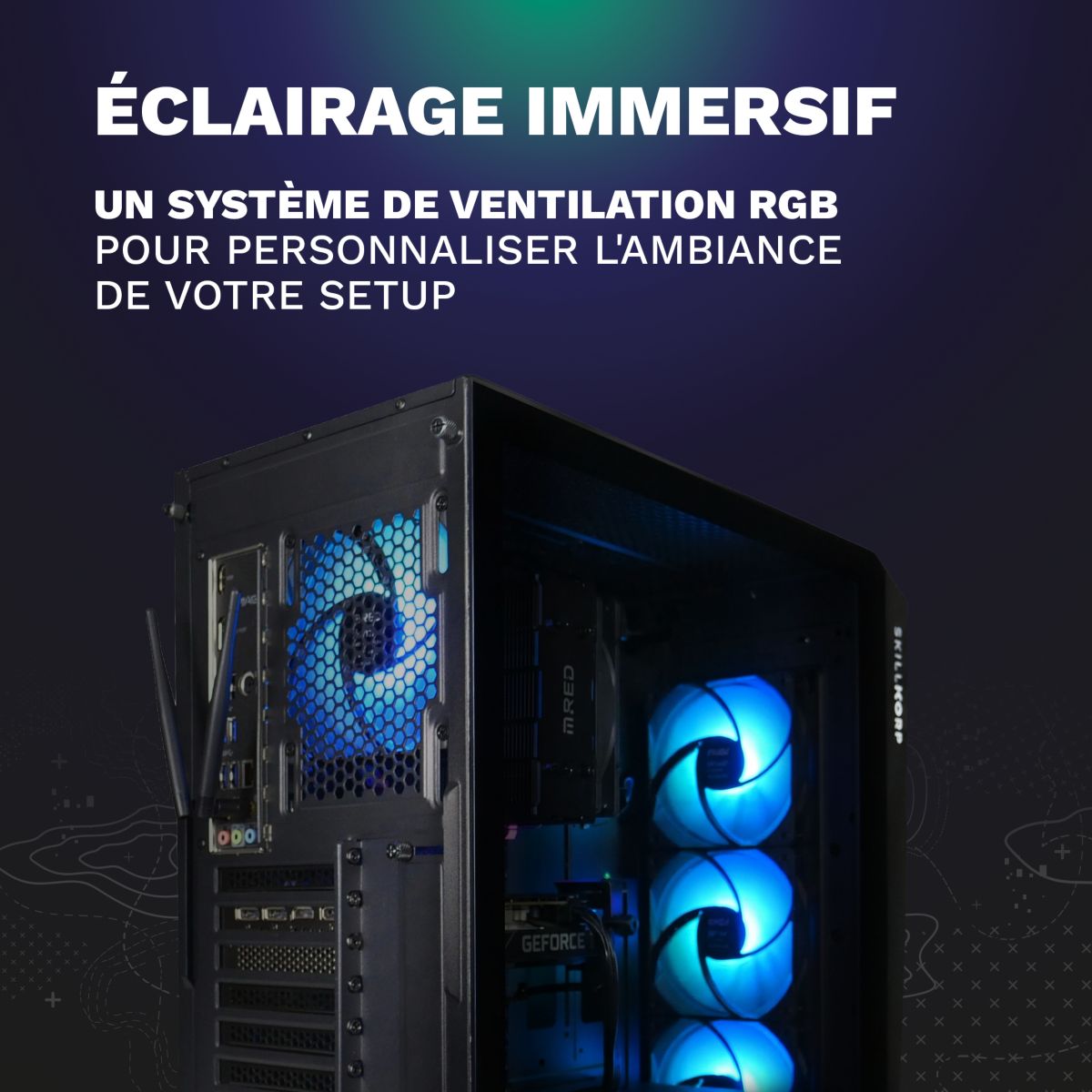 PC Gamer SK03 - AMD Ryzen 7 5700X - NVIDIA GeForce RTX 5070 - 32 Go RAM DDR4 - SSD 512 Go couleur unique, SKILLKORP